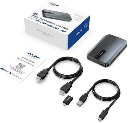 WAVLINK 4K30/2K60/1080p120 Capture Card, Up to 4K60 HDR10/ 2560x1440@144hz/ 1080p@240hz passthrough on PS5, PS4, Xbox Series X and S, Xbox One,in OBS and More,Ultra-Low Latency,Widely Compatible in Saudi Arabia
