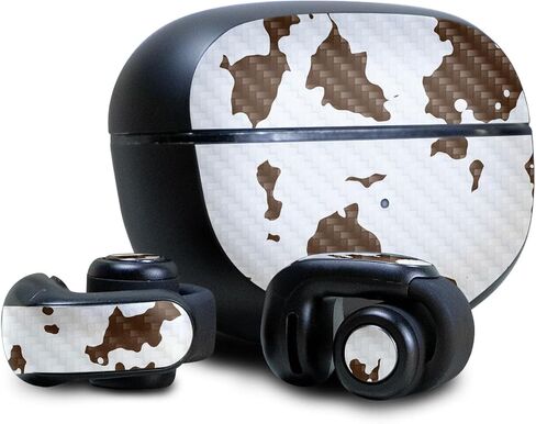 Carbon Fiber Skin Compatible with Bose Ultra Open Earbuds - Brown Cow - Premium 3M Vinyl Protective Wrap Decal Cover - Easy to Apply | Crafted in The USA by MightySkins in Saudi Arabia