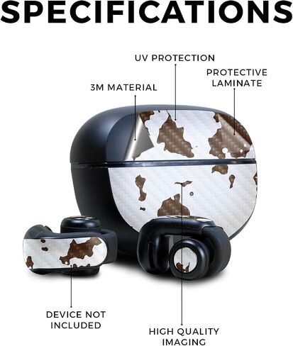Carbon Fiber Skin Compatible with Bose Ultra Open Earbuds - Brown Cow - Premium 3M Vinyl Protective Wrap Decal Cover - Easy to Apply | Crafted in The USA by MightySkins in Saudi Arabia