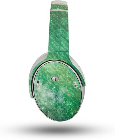 Carbon Fiber Headphone Skin Compatible with Bose QuietComfort Headphones (2023) - Green Stars - Premium 3M Vinyl Protective Wrap Decal Cover - Easy to Apply | Crafted in The USA by MightySkins in Saudi Arabia