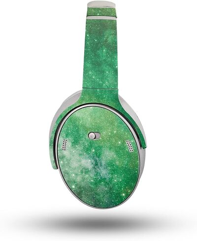 Carbon Fiber Headphone Skin Compatible with Bose QuietComfort Headphones (2023) - Green Stars - Premium 3M Vinyl Protective Wrap Decal Cover - Easy to Apply | Crafted in The USA by MightySkins in Saudi Arabia