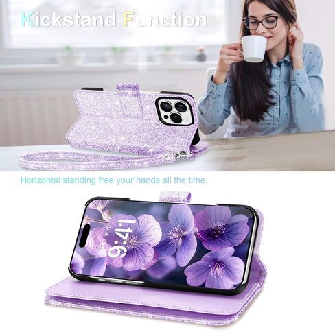 Fingic لهاتف iPhone 16 Pro حافظة محفظة للنساء والفتيات [مع 9 حامل بطاقات] رخام وردي ذهبي من جلد البولي يوريثان قابل للفصل حزام معصم كامل الجسم نحيف مقاوم للصدمات جراب هاتف قابل للطي لهاتف iPhone 16 Pro، 6.3 بوصة، 2024 in Kuwait