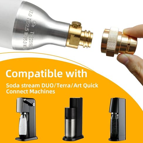 CO2 Quick Adapter Upgraded for Soda Maker, Connect Universal CO2 Cylinder with TR21-4 Male Thread Soda Sparking Machine Valve Refill Accessories (Aluminum) in Saudi Arabia