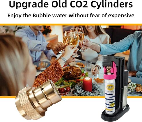 CO2 Quick Adapter Upgraded for Soda Maker, Connect Universal CO2 Cylinder with TR21-4 Male Thread Soda Sparking Machine Valve Refill Accessories (Aluminum) in Saudi Arabia