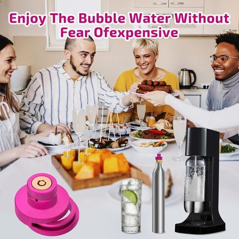 محول سريع ثاني أكسيد الكربون مطور لفقاعات مياه الصودا المتوافقة مع DUO/Terra/Art، ملحقات إعادة تعبئة صمام صانع الصودا للتوصيل السريع لأسطوانة ثاني أكسيد الكربون العالمية مع خيط ذكر TR21-4، أرجواني in Kuwait