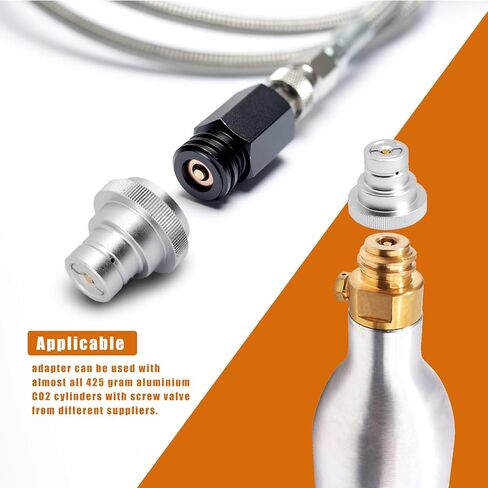 محول ثاني أكسيد الكربون السريع لصانع مياه الصودا متوافق مع Soda DUO/Terra/Art، محول سريع لتوصيل أسطوانة ثاني أكسيد الكربون الزرقاء الأصلية مع خيط ذكر TR21-4، محول إعادة تعبئة ثاني أكسيد الكربون ترقية فضية in Kuwait
