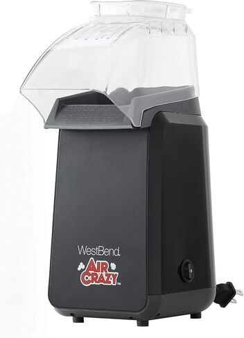 آلة West Bend Crazy Popper تنبثق ما يصل إلى 4 كوارت من الفشار باستخدام الهواء الساخن، أسود in Kuwait