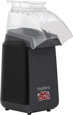 آلة West Bend Crazy Popper تنبثق ما يصل إلى 4 كوارت من الفشار باستخدام الهواء الساخن، أسود in Kuwait