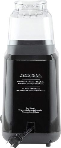 آلة West Bend Crazy Popper تنبثق ما يصل إلى 4 كوارت من الفشار باستخدام الهواء الساخن، أسود in Kuwait