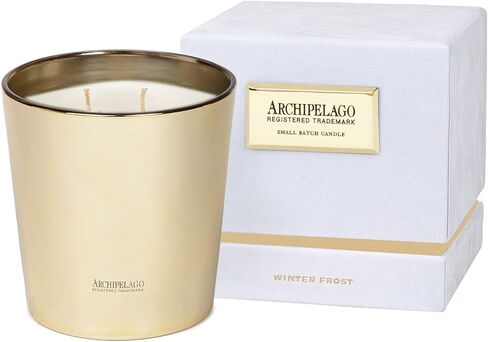 Archipelago Botanicals Winter Frost Gift Box Candle, White Birch and Winter Greens, Premium Wax and Double Wicks, Burns 60 Hours (10 oz) in Saudi Arabia