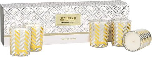Archipelago Botanicals Winter Frost Gift Box Candle, White Birch and Winter Greens, Premium Wax and Double Wicks, Burns 60 Hours (10 oz) in Saudi Arabia