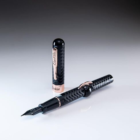 Conklin Mark Twain Gunmetal Crescent Filler Limited Edition (1898) Fountain Pen - Fine Nib - Exquisite Luxury Pen for Men & Women – Perfect for Office, Business, School, Gifts, Journaling, Autographs in Kuwait