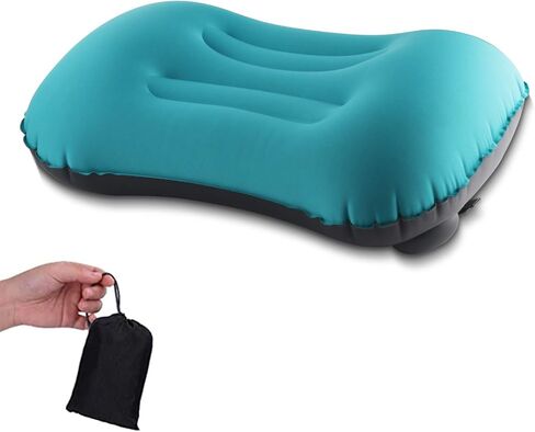 وسادة تخييم مدمجة قابلة للنفخ خفيفة الوزن من Blizzow، وسادة هوائية محمولة ومريحة قابلة للضغط للسفر، وسادة مريحة ناعمة مقاومة للماء لحقائب الظهر في الهواء الطلق، رائعة للمشي لمسافات طويلة والشاطئ ورحلة الطائرة in Kuwait