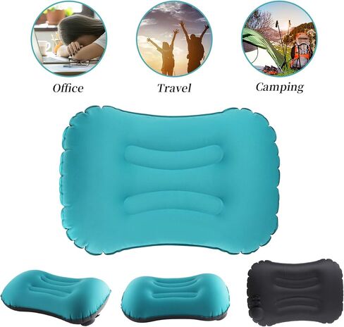 وسادة تخييم مدمجة قابلة للنفخ خفيفة الوزن من Blizzow، وسادة هوائية محمولة ومريحة قابلة للضغط للسفر، وسادة مريحة ناعمة مقاومة للماء لحقائب الظهر في الهواء الطلق، رائعة للمشي لمسافات طويلة والشاطئ ورحلة الطائرة in Kuwait