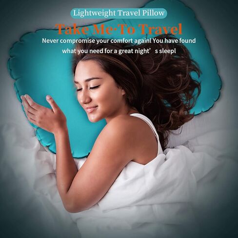 وسادة تخييم مدمجة قابلة للنفخ خفيفة الوزن من Blizzow، وسادة هوائية محمولة ومريحة قابلة للضغط للسفر، وسادة مريحة ناعمة مقاومة للماء لحقائب الظهر في الهواء الطلق، رائعة للمشي لمسافات طويلة والشاطئ ورحلة الطائرة in Kuwait