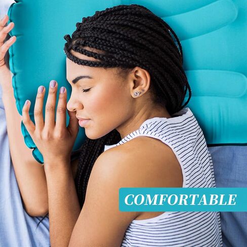 وسادة تخييم مدمجة قابلة للنفخ خفيفة الوزن من Blizzow، وسادة هوائية محمولة ومريحة قابلة للضغط للسفر، وسادة مريحة ناعمة مقاومة للماء لحقائب الظهر في الهواء الطلق، رائعة للمشي لمسافات طويلة والشاطئ ورحلة الطائرة in Kuwait