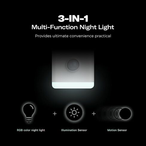 THIRDREALITY Multi-Function Night Light, Zigbee Repeater, 3-in-1 Combines a Motion Sensor, a Illumination Sensor and RGB Color Night Light, 1-100% Adjustable Brightness, Zigbee hub Required in Saudi Arabia