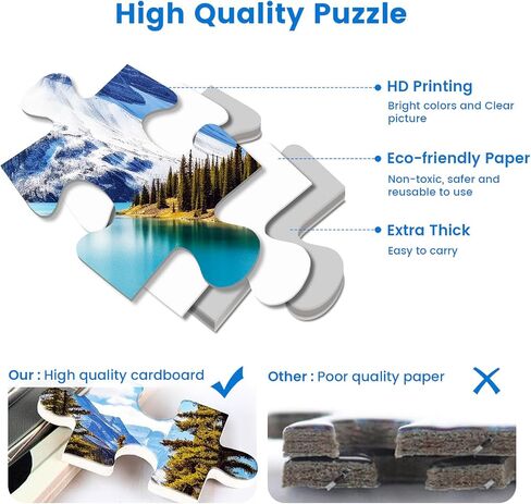 2 Pack Puzzles for Adults 1000 Pieces-Big Ben and Eiffel Tower Difficult Jigsaw Puzzles for Adults,Hard Jigsaw Puzzle Decorations DIY Leisure Game Toy Suitable Family Friends(27.5x20 inches) in Kuwait