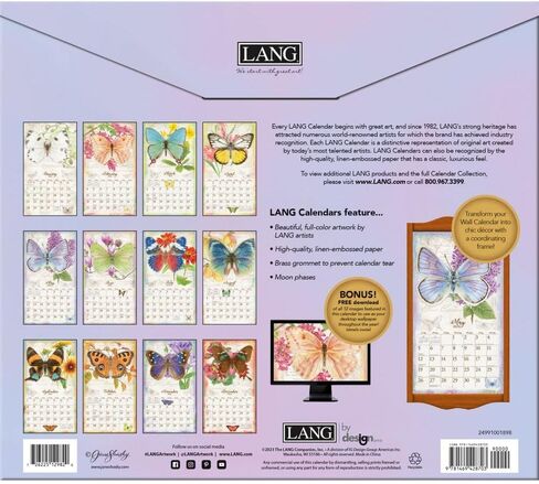 LANG Butterflies 2025 Wall Calendar (25991001898) in Saudi Arabia