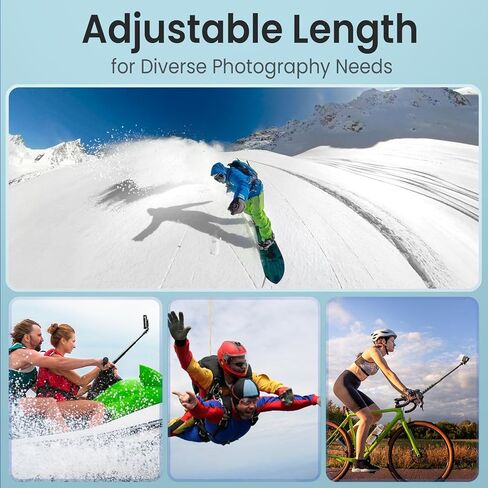 عصا سيلفي غير مرئية من مايران مقاس 114 سم، عصا غير مرئية بطول 1/4 بوصة متوافقة مع Insta360 وGoPro وDJI وكاميرات الحركة، وعمود مونوبود محمول قابل للتمديد مع مشبك تثبيت وحزام معصم in Kuwait