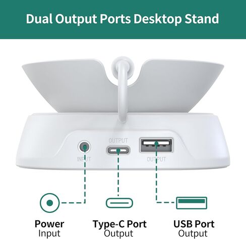 HomeMount Ultimate 2024 Echo Spot Stand - مركز شحن لـ Echo Spot والهواتف الذكية والمزيد مع منافذ USB-C/A، تصميم أنيق ومستقر وموفر للمساحة in Kuwait