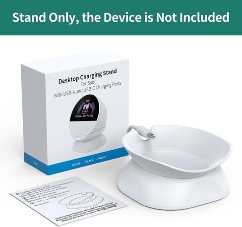 HomeMount Ultimate 2024 Echo Spot Stand - مركز شحن لـ Echo Spot والهواتف الذكية والمزيد مع منافذ USB-C/A، تصميم أنيق ومستقر وموفر للمساحة in Kuwait