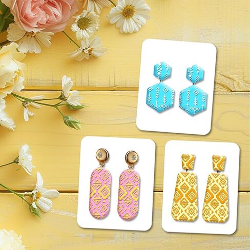 2pcs Marble Background Texture Sheets Acrylic Clay Texture Mat 3.94 Inch Modeling Pattern Pad for DIY Crafts Earrings Jewelry Making in Kuwait