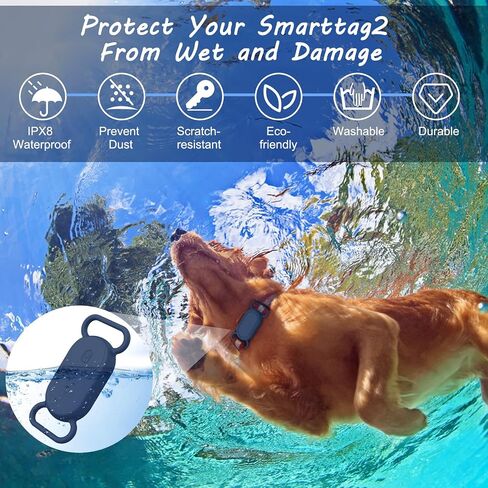 حامل طوق الكلب لهاتف Samsung Galaxy SmartTag2، 2 حزمة من ملحقات تتبع نظام تحديد المواقع العالمي (GPS) حافظة حامل سيليكون مضادة للفقدان لهاتف Samsung Galaxy SmartTag2 لأطواق الكلاب والقطط الأليفة (أسود/أسود) in Saudi Arabia