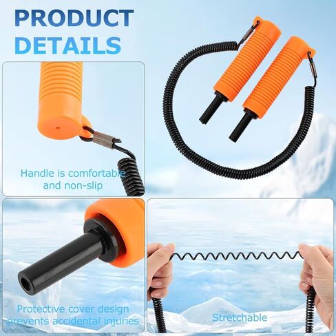 قطعتان من أعواد الثلج القابلة للسحب، مخارز ثلج قابلة للسحب مع صفارة قطعتين، أداة اختيار أمان لصيد الأسماك على الجليد، ملحقات كسر الجليد، معدات طوارئ محمولة مناسبة للتزلج، والزلاجات، والمشي على الجليد in Kuwait