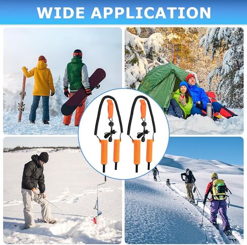 قطعتان من أعواد الثلج القابلة للسحب، مخارز ثلج قابلة للسحب مع صفارة قطعتين، أداة اختيار أمان لصيد الأسماك على الجليد، ملحقات كسر الجليد، معدات طوارئ محمولة مناسبة للتزلج، والزلاجات، والمشي على الجليد in Kuwait