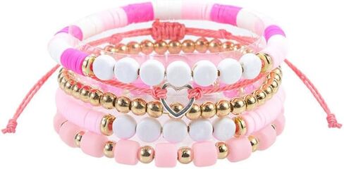 LiveGo Tay Lover Fearless Reputation 1989 Tay Album Inspired Bracelet for Eras Music,Summer Beach Bohemian Layering Bracelets Set Friendship Bracelets Gifts for Women Girls in Kuwait