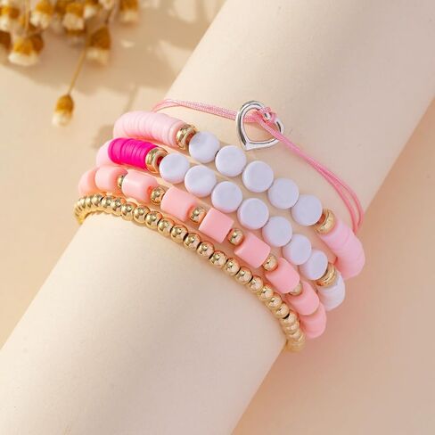 LiveGo Tay Lover Fearless Reputation 1989 Tay Album Inspired Bracelet for Eras Music,Summer Beach Bohemian Layering Bracelets Set Friendship Bracelets Gifts for Women Girls in Kuwait