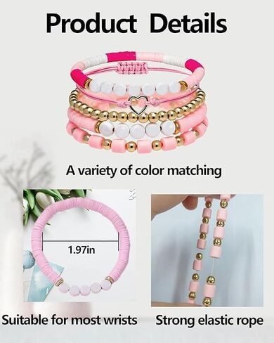 LiveGo Tay Lover Fearless Reputation 1989 Tay Album Inspired Bracelet for Eras Music,Summer Beach Bohemian Layering Bracelets Set Friendship Bracelets Gifts for Women Girls in Kuwait