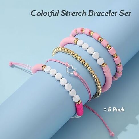 LiveGo Tay Lover Fearless Reputation 1989 Tay Album Inspired Bracelet for Eras Music,Summer Beach Bohemian Layering Bracelets Set Friendship Bracelets Gifts for Women Girls in Kuwait