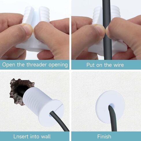 6 Pcs Starlink Cable Grommet for 1 Inch Wall Hole, Starlink Wall Grommet, Perforated Silicone Grommet, Cable Punch Grommet, Wall Grommet for Starlink Ethernet Cable（White in Saudi Arabia