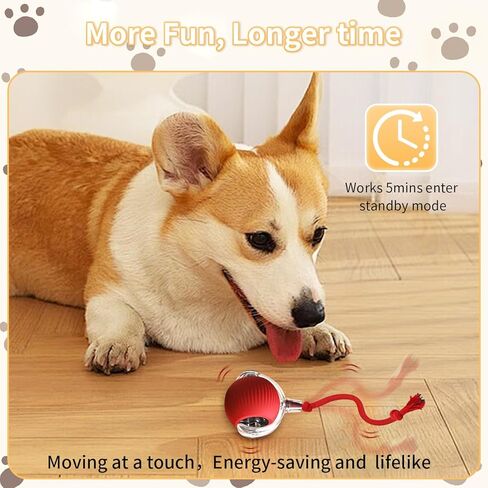 كرة ألعاب تفاعلية للقطط، كرة ألعاب للقطط تتحرك تلقائيًا، كرة للكلاب الكهربائية، كرة دوارة تفاعلية للكلاب والقطط للأنشطة الداخلية. كرة الحيوانات الأليفة المتدحرجة الأوتوماتيكية الذكية (أحمر). in Kuwait