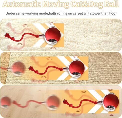 كرة ألعاب تفاعلية للقطط، كرة ألعاب للقطط تتحرك تلقائيًا، كرة للكلاب الكهربائية، كرة دوارة تفاعلية للكلاب والقطط للأنشطة الداخلية. كرة الحيوانات الأليفة المتدحرجة الأوتوماتيكية الذكية (أحمر). in Kuwait