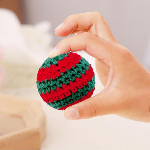 كرات ألعاب القطط من غزل الصوف، 6 قطع كرات لعبة للقطط في الأماكن المغلقة لعيد الميلاد مع جرس داخل ألعاب تفاعلية للقطط، لعبة كرات مضغ للقطط محبوكة يدويًا ألعاب مطاردة القطط in Kuwait