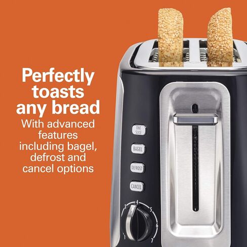 محمصة هاملتون بيتش 4 شرائح مع فتحات طويلة، تقنية التوست المؤكد، إعدادات الخبز وإذابة الثلج، إيقاف تلقائي، ستانلس ستيل (24820) in Kuwait