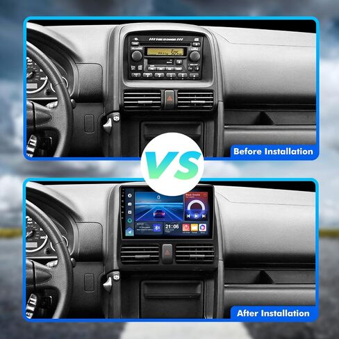 2+32G Android 10 Double Din Car Stereo for Honda CR-V 2002-2006 with 9 Inch TouchScreen Radio Built-in Wireless Carplay/Android Auto/GPS/Bluetooth/FM/AUX-in/Steering Wheel Control Backup Camera in Saudi Arabia