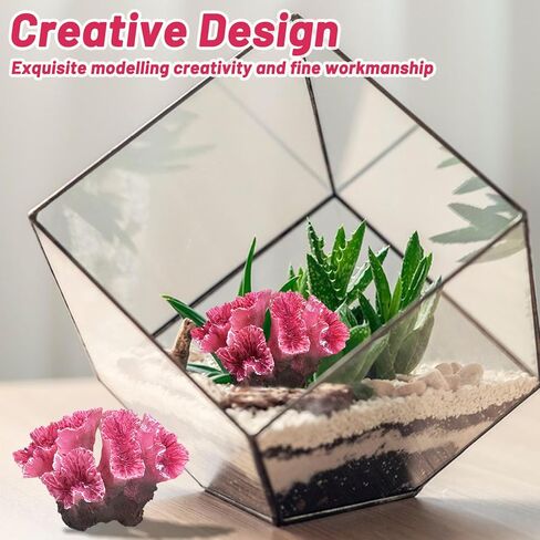 زينة مرجانية لحوض السمك، ديكور مرجاني صناعي وردي، ديكور منظر طبيعي مرجاني لخزان الأسماك (2.8 × 2.3 × 2 بوصة) in Kuwait