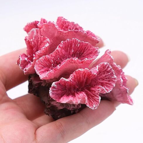 زينة مرجانية لحوض السمك، ديكور مرجاني صناعي وردي، ديكور منظر طبيعي مرجاني لخزان الأسماك (2.8 × 2.3 × 2 بوصة) in Kuwait