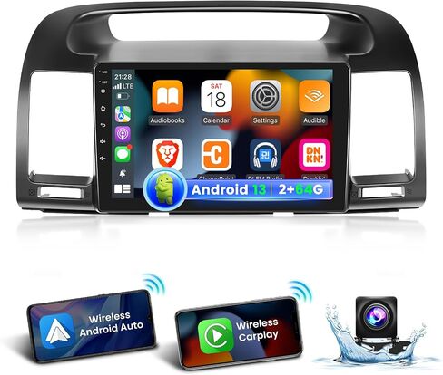 EKAT [2G+64G] Car Radio for Toyota Camry 2000 2001 2002 2003 2004 2005 2006, Android Camry Stereo with 9 inch Touch Screen, Carplay/Android Auto/1080P/Bluetooth/WiFi +AHD Backup Camera in Saudi Arabia