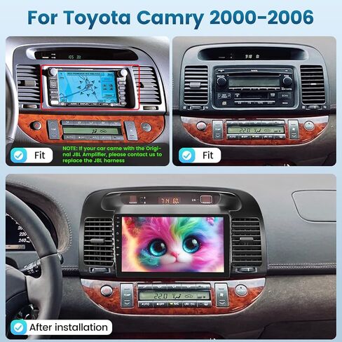 EKAT [2G+64G] Car Radio for Toyota Camry 2000 2001 2002 2003 2004 2005 2006, Android Camry Stereo with 9 inch Touch Screen, Carplay/Android Auto/1080P/Bluetooth/WiFi +AHD Backup Camera in Saudi Arabia
