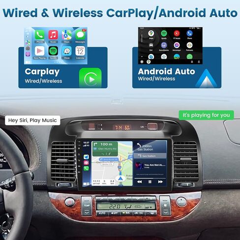 EKAT [2G+64G] Car Radio for Toyota Camry 2000 2001 2002 2003 2004 2005 2006, Android Camry Stereo with 9 inch Touch Screen, Carplay/Android Auto/1080P/Bluetooth/WiFi +AHD Backup Camera in Saudi Arabia