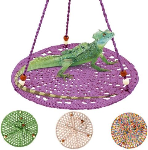 Reptile Hammock, Reptile Hammock Swing Hanging Bed for Bearded Dragon Lizard Snake Gecko Chameleon Parrot Hamster Small Pets （9.8"*17.7" Green） in Kuwait