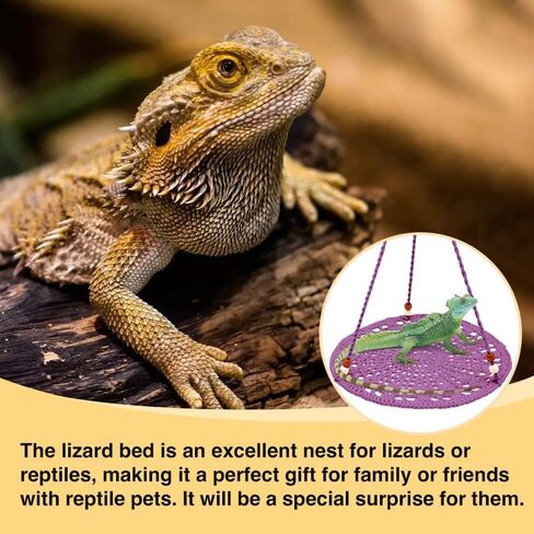 Reptile Hammock, Reptile Hammock Swing Hanging Bed for Bearded Dragon Lizard Snake Gecko Chameleon Parrot Hamster Small Pets （9.8"*17.7" Green） in Kuwait