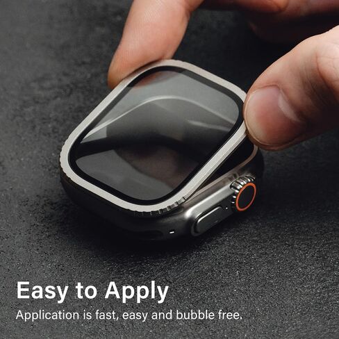 لساعة Apple Watch Ultra 2/واقي شاشة Ultra 49 مم (2023/2022)، حماية من الدرجة العسكرية، قطعتان من واقي الزجاج المقوى بإطار متين، احتفظ بالأصل، سلسلة Armorite، تيتانيوم (تيتانيوم | معزز) in Kuwait