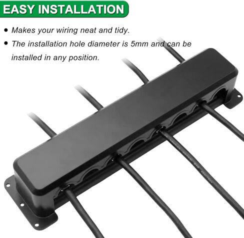 600A High Current Busbar 12-48V DC Heavy-Duty Nickel-Plated Copper Power Distribution Block 8xM10 (3/8") Terminal Studs with Cover Battery Bus Bar for Automobiles Boat RV Truck (Red) in Kuwait