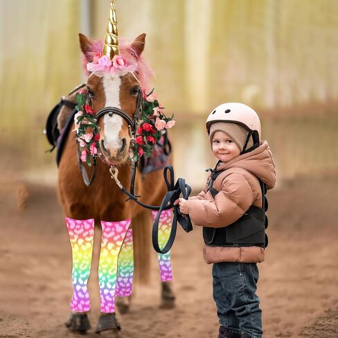 6 PCS Horse Bling Accessory Costume for Horses to Wear with Unicorn Horn Headband Spiral Horns Artificial Rose Flower Vine Warmers and Horse Hair Clips for Christmas Party Decorations (Style 2) in Saudi Arabia